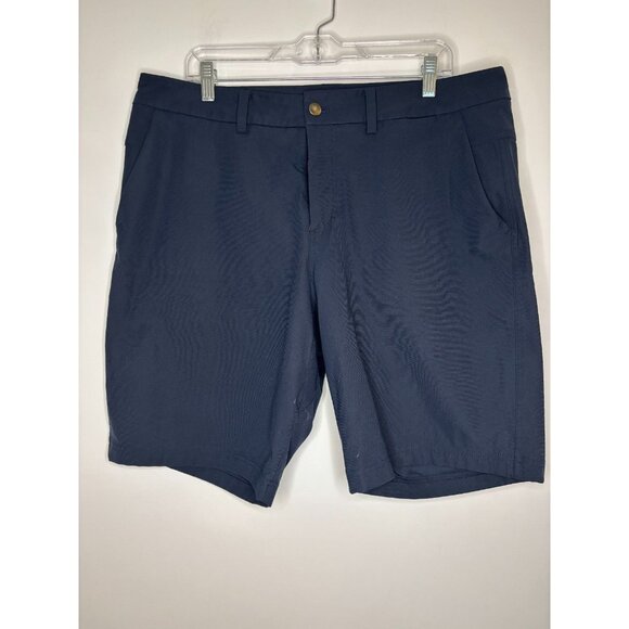 LULULEMON Comission Short Mens 36 Navy Stretch Slash Pocket Preppy - Picture 1 of 5